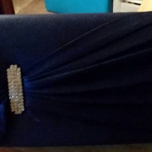 Blue evening clutch with Bling
